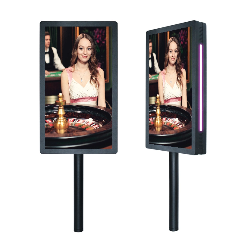 27 Inch Double Side LCD Monitor Floor Standing Digital Signage