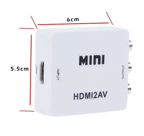 Support 1080P HDMI to AV Mini Converter HDMI to CVBS+L+R HD Video Converter Adapter