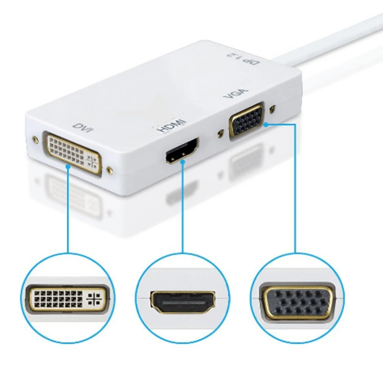 Anera Hot Sale Mini Dp Display to HDMI VGA DVI Converter Video Converter Adapter Cable