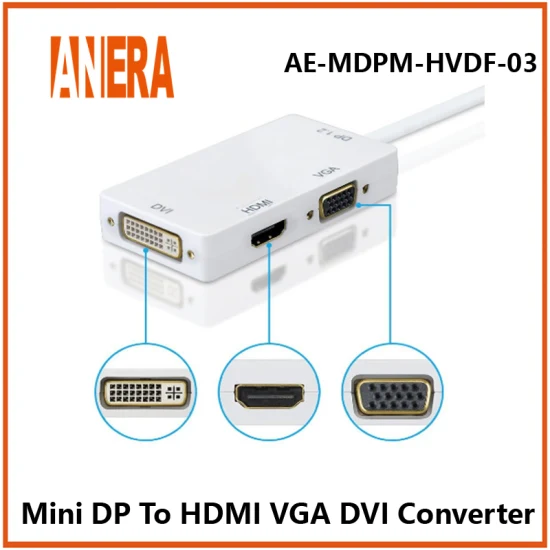 Anera ホットセール ミニ DP ディスプレイ - HDMI VGA DVI ビデオ コンバーター アダプター ケーブル