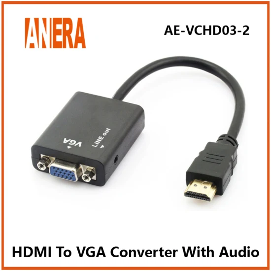 売れ筋 Anera Amazon HDMI ビデオコンバーター、HDMI オス - VGA メスアダプターケーブル (オーディオ付き)