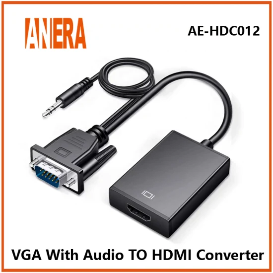 Anera ホットセール VGA - HDMI ビデオ AV コンバーター アダプター ケーブル (オーディオ付き)